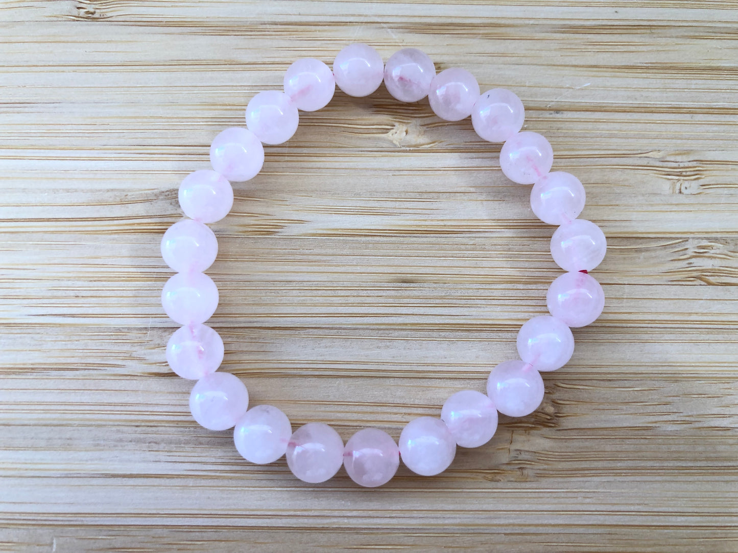 Pulsera de cuarzo rosa de cuentas pulidas, joya de piedra natural de calidad superior para el amor y la armonía, accesorio de litoterapia con minerales auténticos