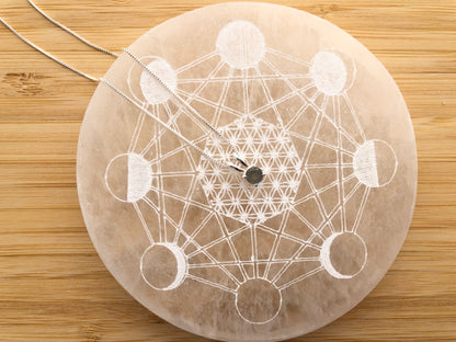 Joya de piedra Labradorita auténtica y plata de ley, minerales mágicos en DrusaLunar.