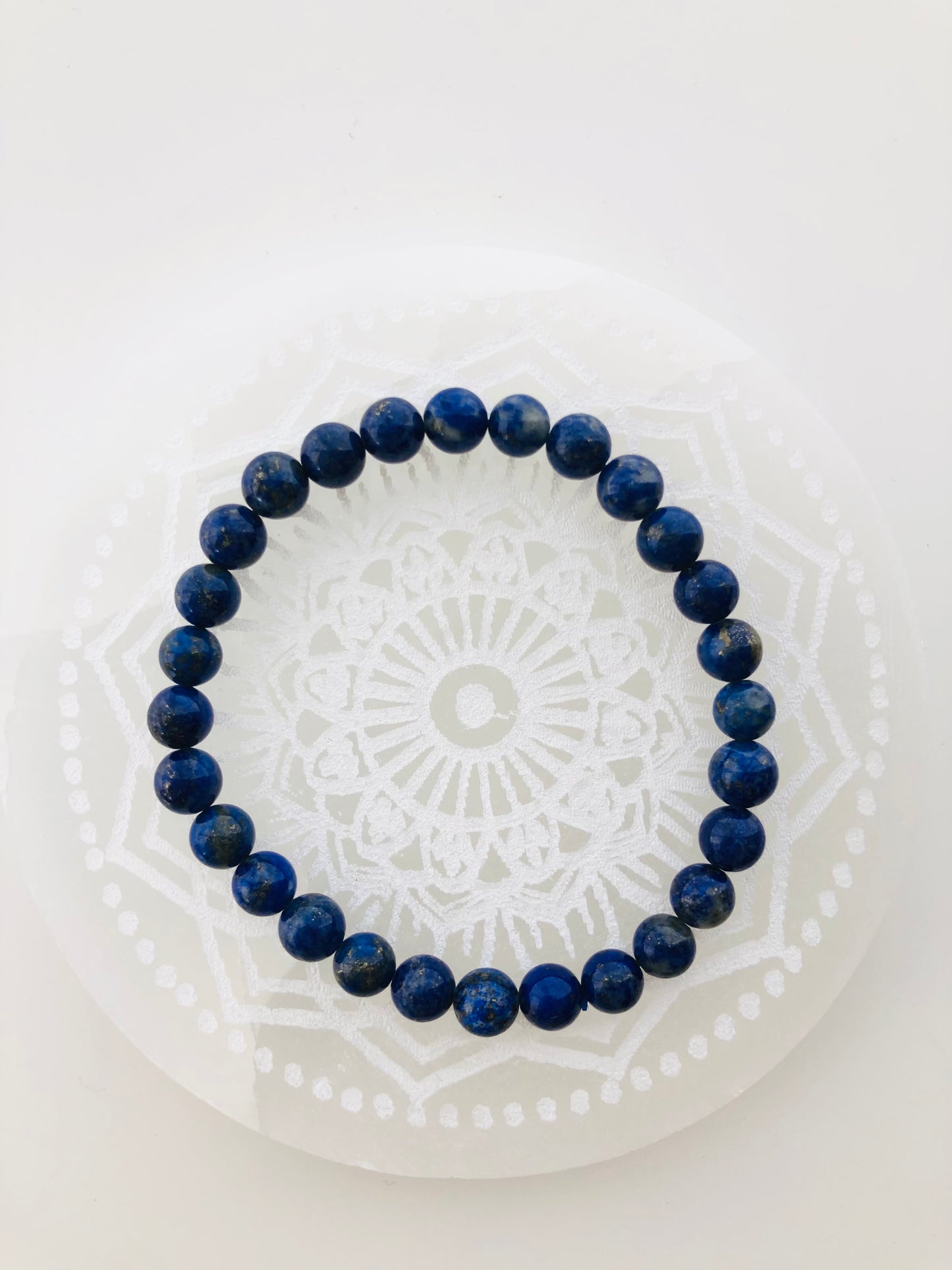 Pulsera de cuentas de lapislázuli y pirita 