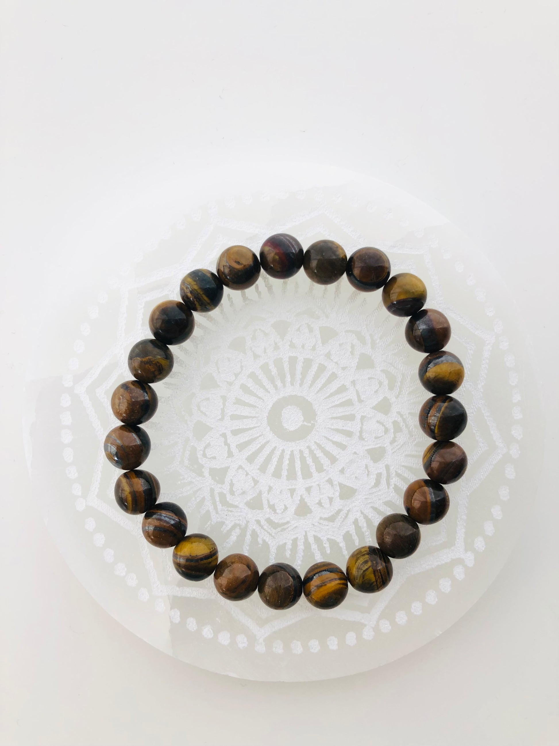 Pulsera de ojo de tigre con cuentas de 8mm