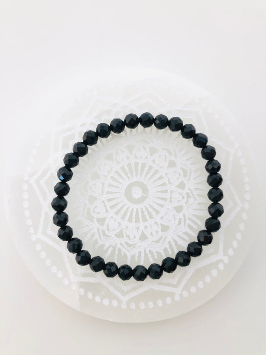 Pulsera de turmalina negra facetada 