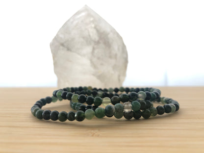 Amuleto de ágata musgosa delicada (4mm) para fortalecer el sistema inmunológico y la estabilidad - DrusaLunar.