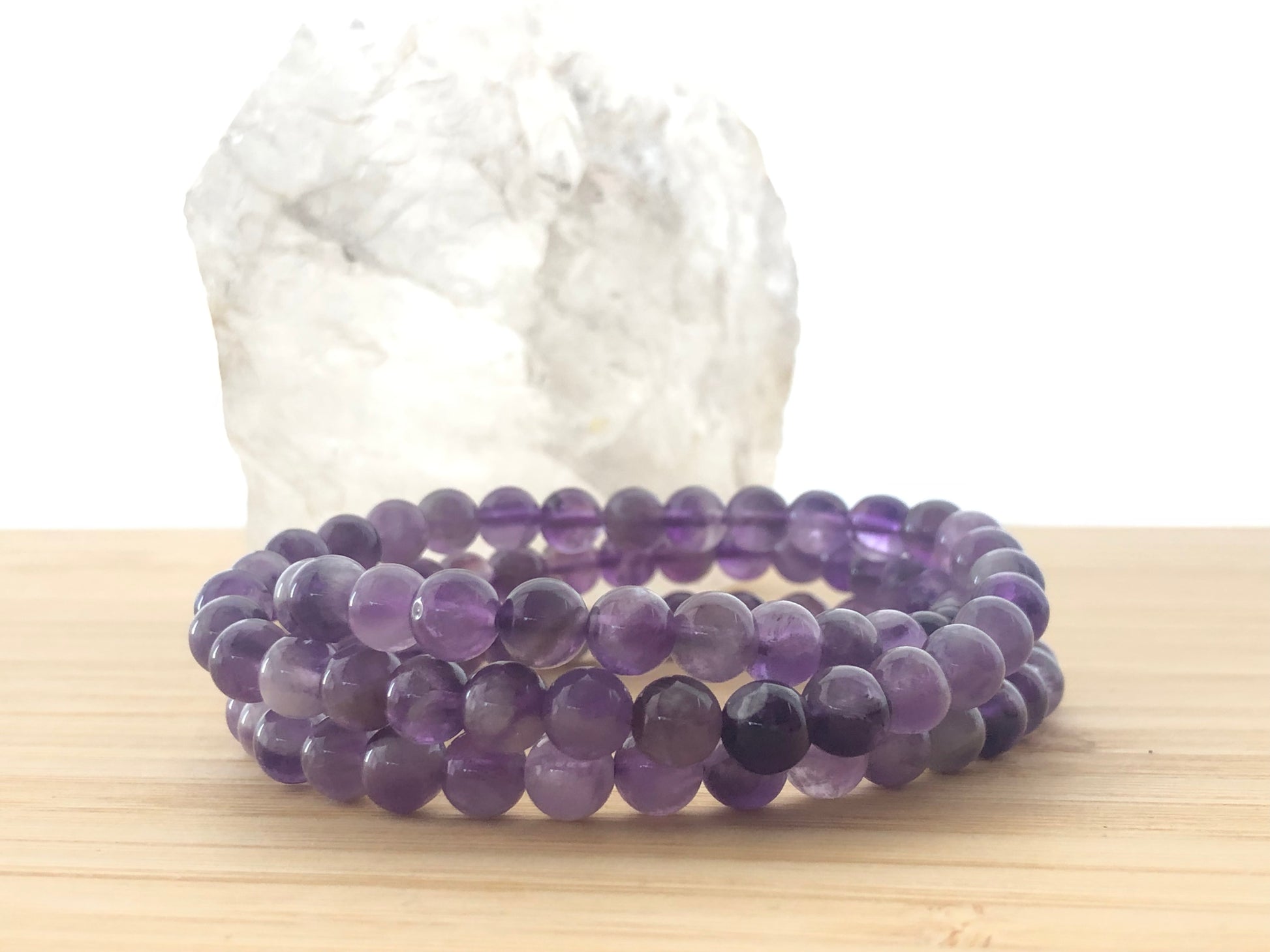 muleto de amatista chevron (6mm) para la transmutación energética y el desarrollo de facultades psíquicas - DrusaLunar.