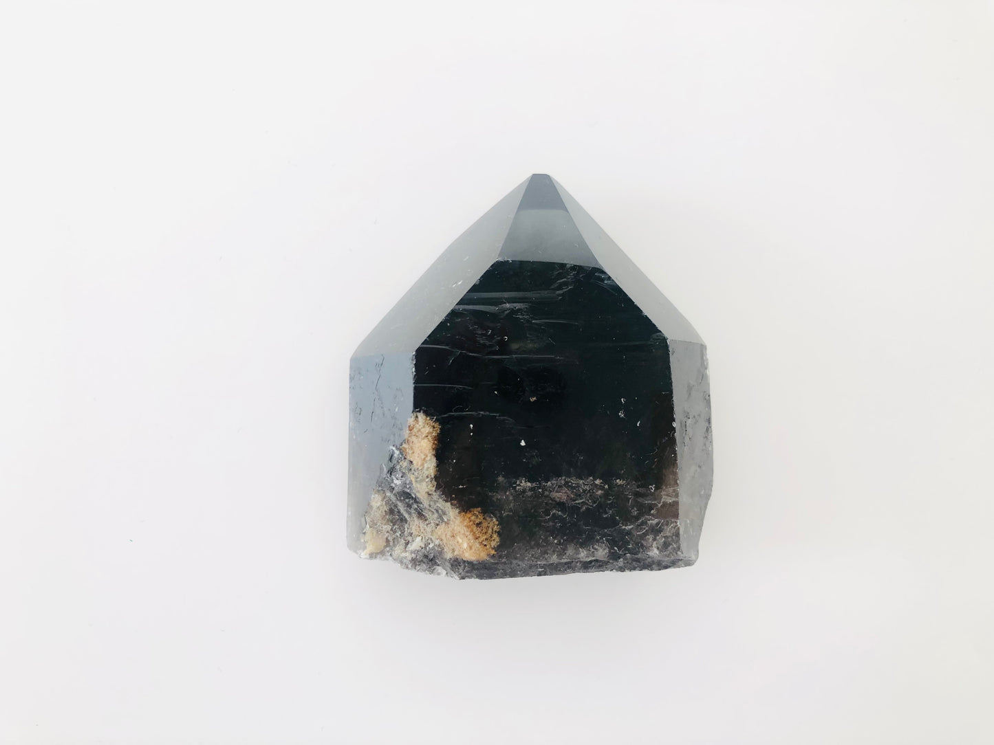 Punta de cuarzo ahumado semipulida, piedra natural con propiedades de enraizamiento y limpieza de energías negativas, cristal de cuarzo marrón para meditación y protección.